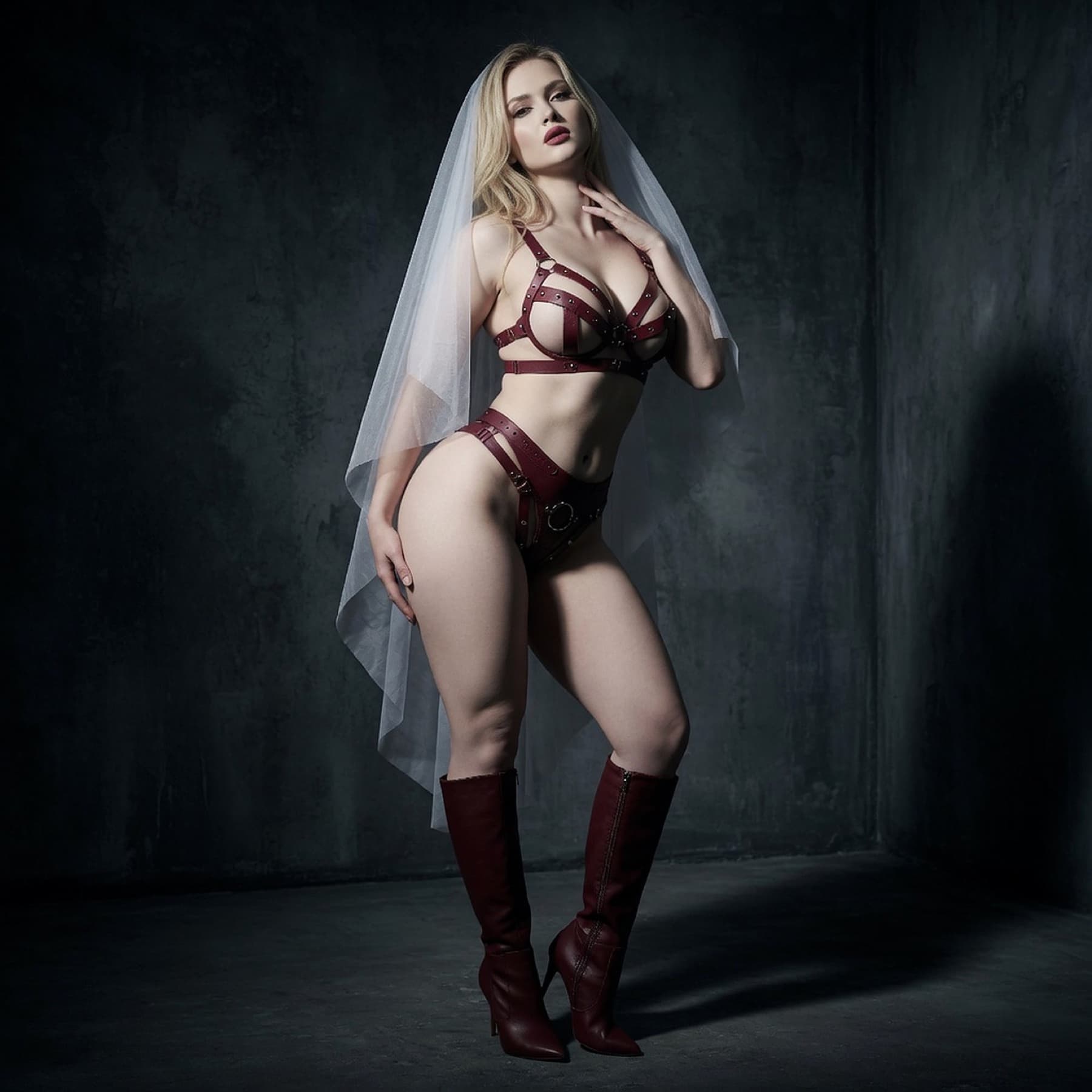 Harness leather goods for play on model