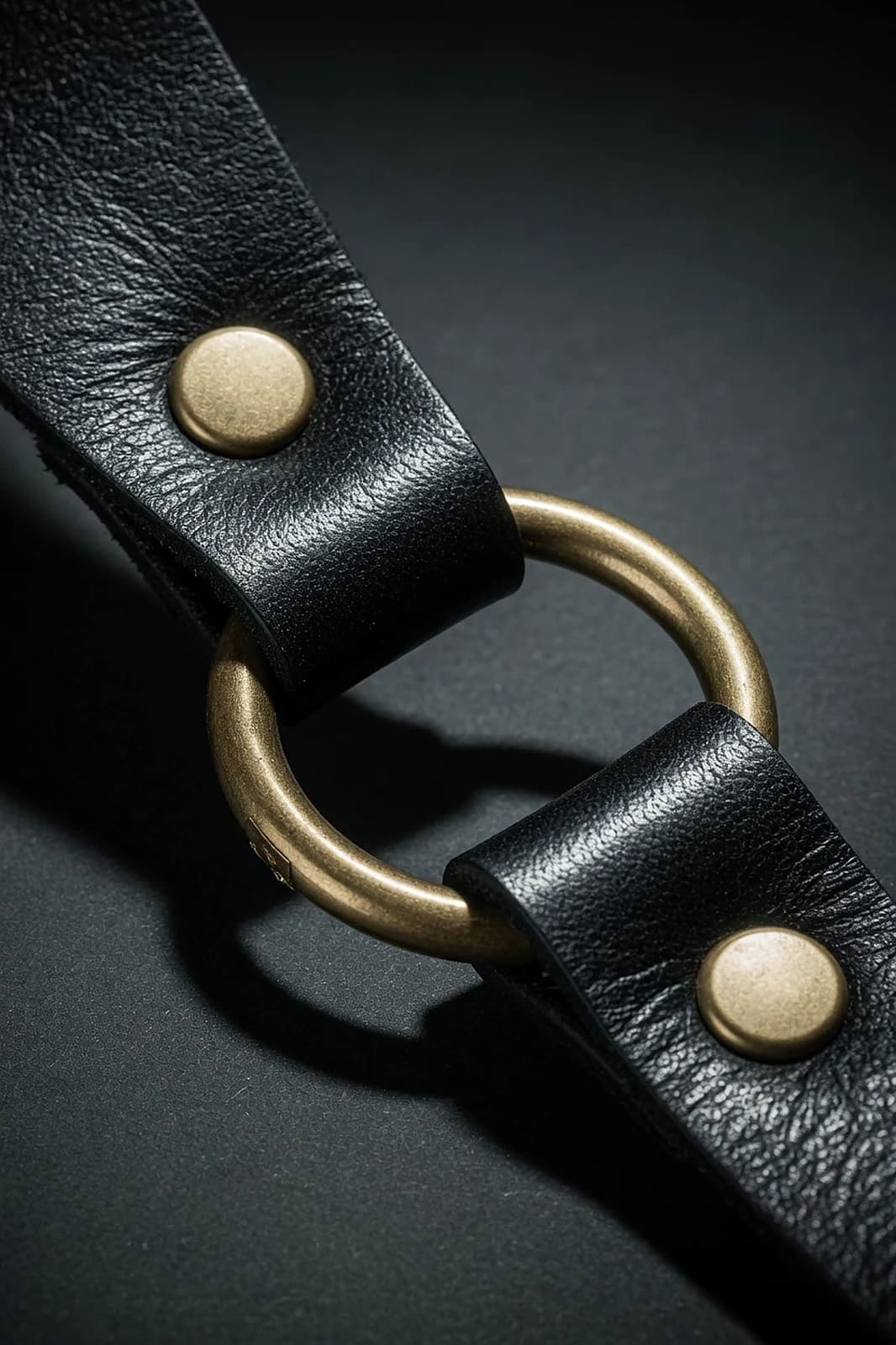 Full-grain vegetable-tanned leather grain macro, hand-finished